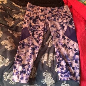 Old Navy Active Purple Design Leggings Mesh Detail